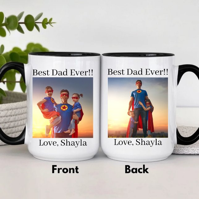 Caneca Custom Best Dad Ever Superhero Father's Day  (Criador carregado)