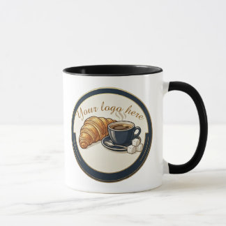 Caneca Custom Cafe Croissant Logo 