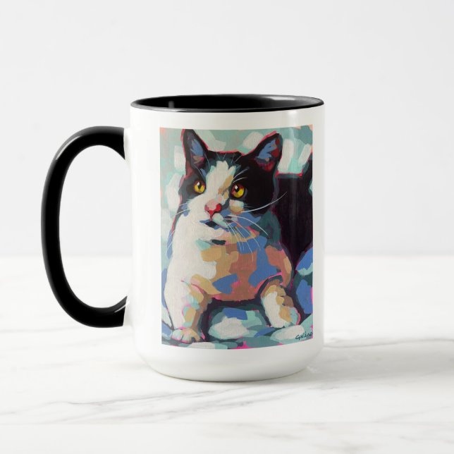 Caneca Custom Cat Portrait Painting - Forever Loved Pet (Esquerda)