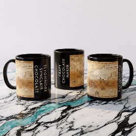 Caneca Custom Craft Chocolate Maker Vintage Cacao Map