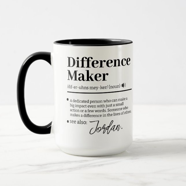 Caneca Custom Difference Maker, Mentor Appreciation Gift  (Esquerda)