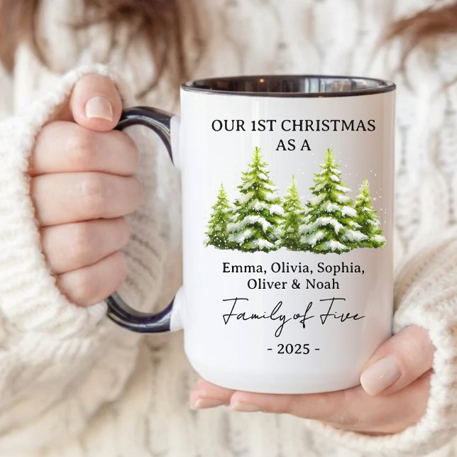 Caneca Custom Family Christmas Mug Gift for New Parents (family christmas mug, personalized family mug, baby first christmas mug, christmas mug for family,)