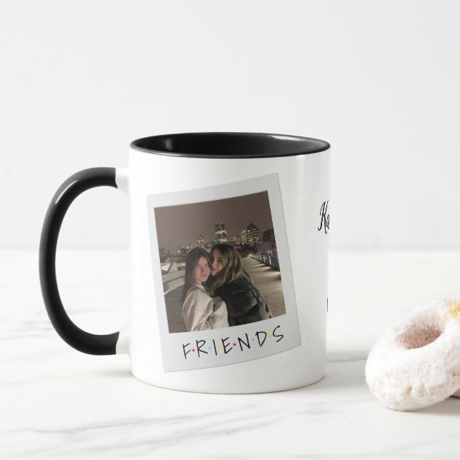 Caneca Custom Friendship Mug with Photo & Names (Com Donut)