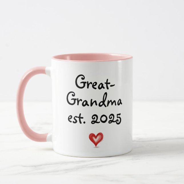 Caneca Custom Gift For Great-Grandma, Personalized Year   (Esquerda)