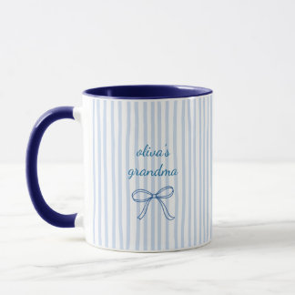 Caneca Custom Grandma Blue Stripe