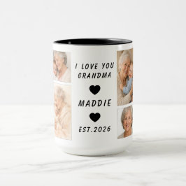 Caneca Custom Grandma Photo Collage | Grandparents Day