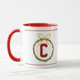 Caneca Custom Initial Christmas Art