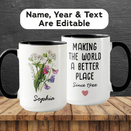 Caneca Custom May Birth Flower - Personalized Name