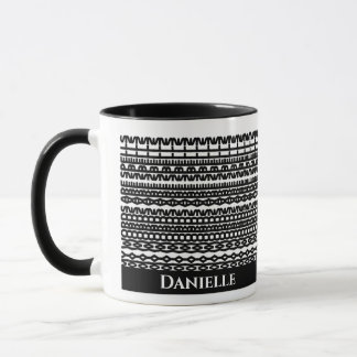 Caneca Custom Mug with Hidden Text in Geometric Pattern