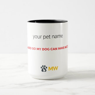 Caneca Custom Name Dog Mom Mug | I Work Hard For My Dog
