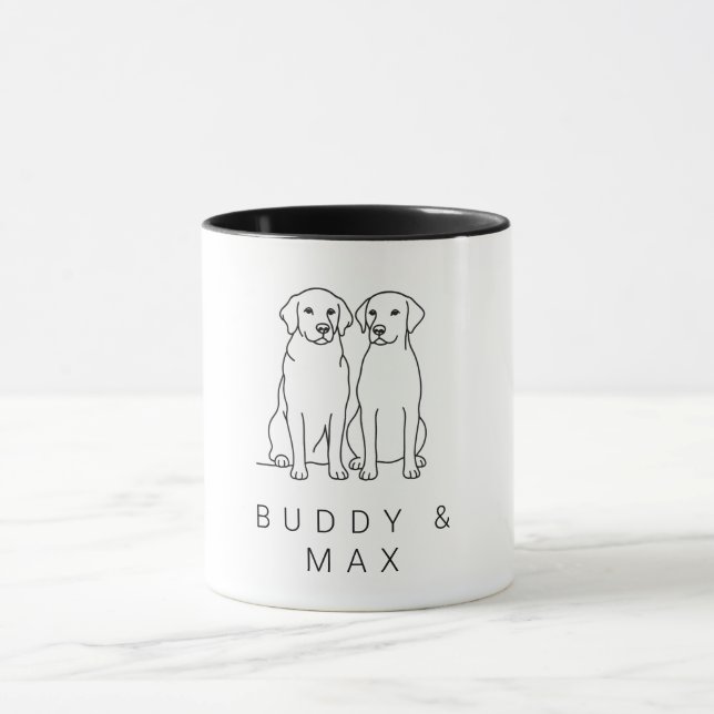 Caneca Custom Name Golden Retriever & Labrador Minimalist (Centro)