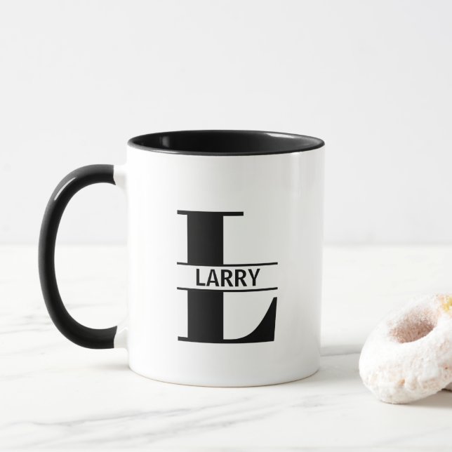 Caneca Custom Name Letter 'L' Mug (Com Donut)
