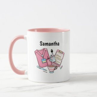 Caneca Custom Name Nurse Coffee Mug Gift