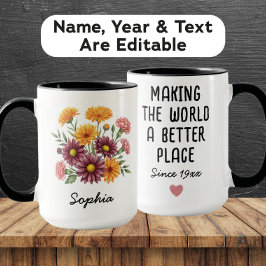 Caneca Custom November Birth Flower - Personalized Name