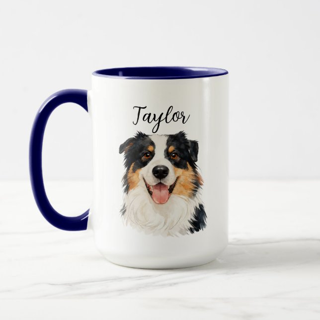 Caneca Custom Pet from Photo & Name – Personalized Dog (Esquerda)