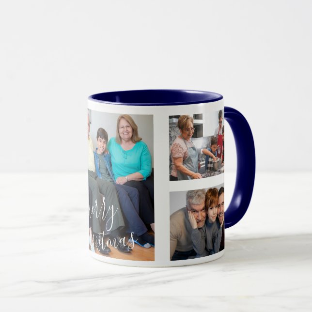 Caneca Custom Photo Christmas Mug For Family Personalized (Frente Esquerda)