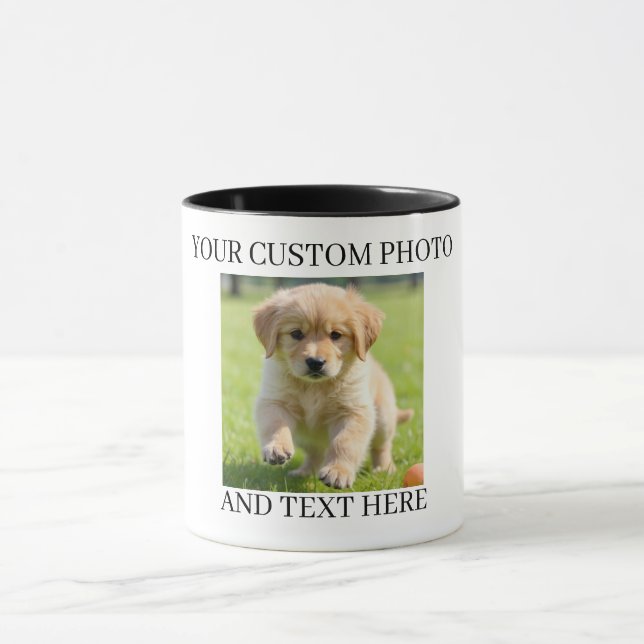 Caneca Custom Photo & Text Mug Personalized Gift Coffee  (Centro)
