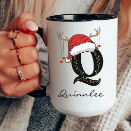 Caneca Custom Santa Monogram Coffee Mug for Coworkers