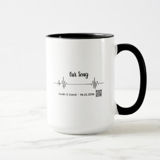 Caneca Custom Soundwave Song Code Mug-Personalized Voice 