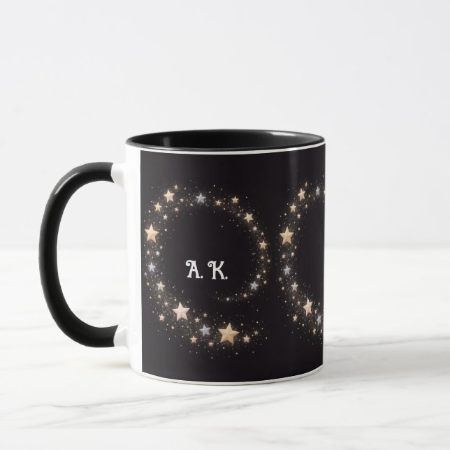 Caneca Custom Star Spiral Initials Gift Mug (Esquerda)