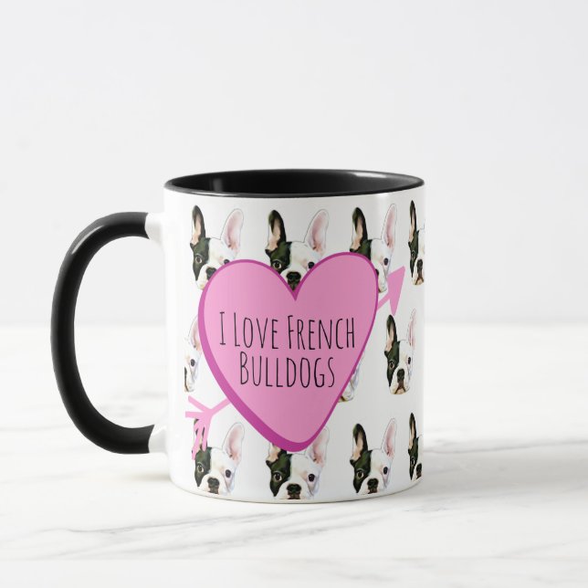 Caneca Custom Text French Bulldog Coffee Mug (Esquerda)