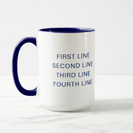 Caneca Custom Text Personalized Navy 15 oz Combo