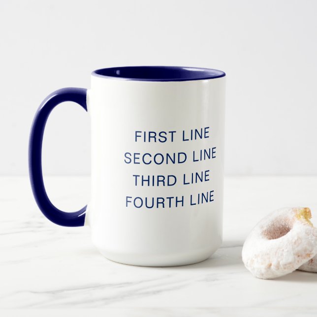 Caneca Custom Text Personalized Navy 15 oz Combo (Com Donut)