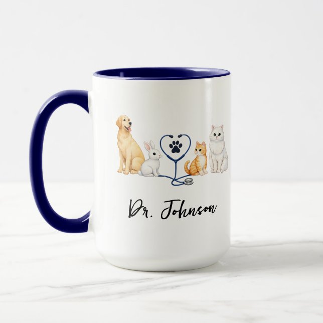 Caneca Custom Veterinarian | Personalized  Doctor’s Day (Esquerda)