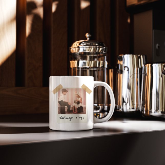 Caneca Custom Vintage Photo And Year Birthday Customazed (Criador carregado)