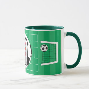 Caneca customizável da foto da bola de futebol da