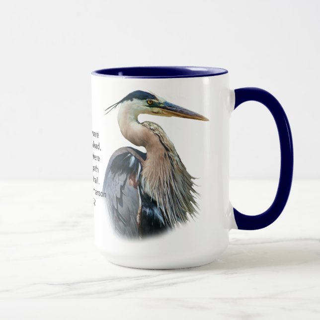 Caneca customizável da garça-real de grande azul (Direita)