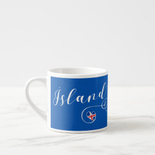 Caneca customizável do coração de Ísland Islâ