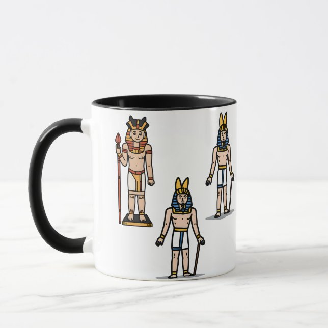Caneca Cute Ancient Egyptian Pharaoh Cartoon Mug  (Esquerda)