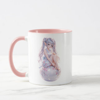 Caneca Cute Anime Girl Sitting 