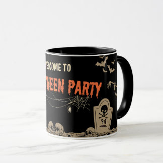 Caneca Cute Assustador Abóbora de Halloween e Preto 