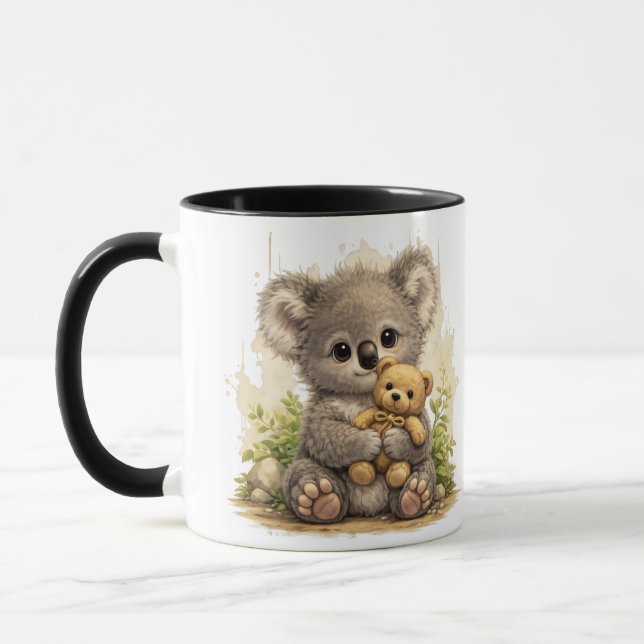 Caneca Cute Baby Koala Teddy Bear Cartoon Coffee Mug (Esquerda)