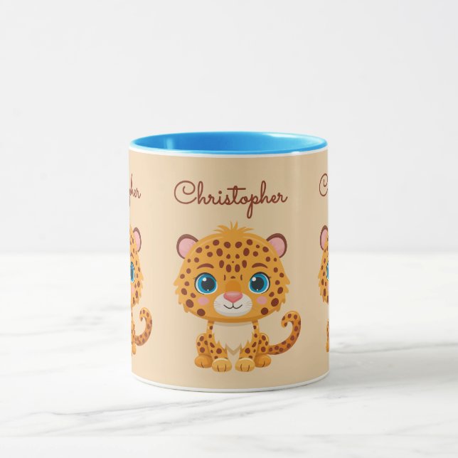 Caneca Cute Baby Leopard Safari Animal Kids (Centro)