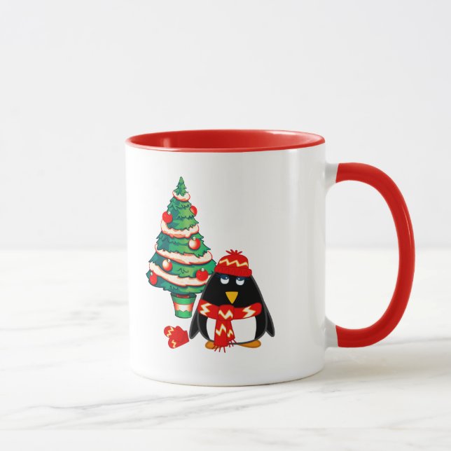 Caneca Cute Baby Penguin | Presente de Natal de Nome Pers (Direita)