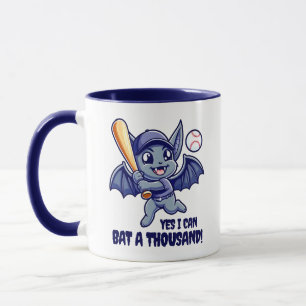 Caneca Cute Bat Engraçado, sim, eu posso bater mil!