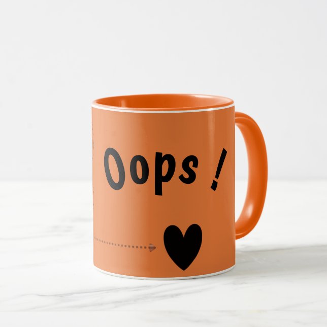 Caneca Cute Bear “Oops!” Orange Mug – Kawaii Bear Coffee  (Frente Esquerda)