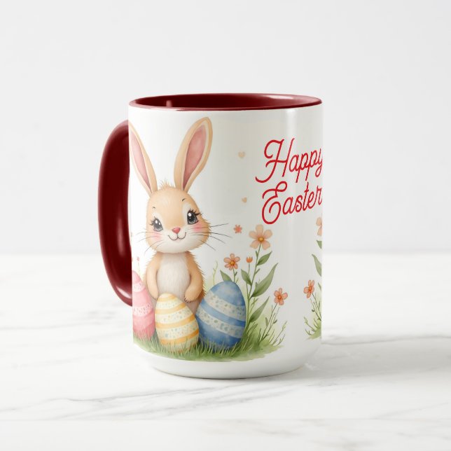 Caneca Cute Beautiful Easter Bunny Popular Collection (Frente Esquerda)