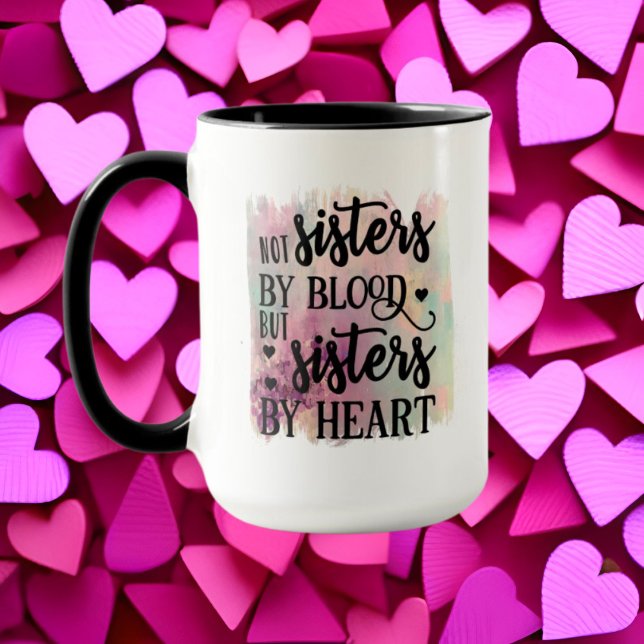 Caneca Cute blood Sister word art add monogram (Criador carregado)