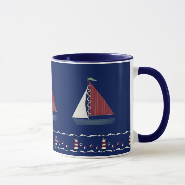 Caneca Cute Blue Toy Sailboat (Direita)