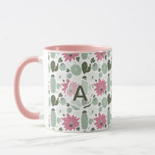 Caneca Cute Boho Cactus Succulta Monograma