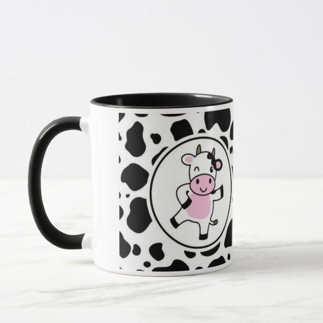 Caneca Cute “Bom Dia Muuuuu” Kawaii Cow Design (Esquerda)