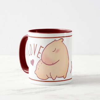 Caneca Cute capybara red Two-Tone Mug