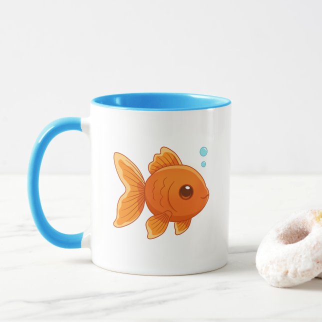 Caneca Cute Cartoon Goldfish (Com Donut)