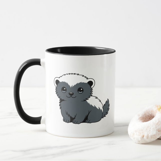 Caneca Cute Cartoon Honey Badger (Com Donut)