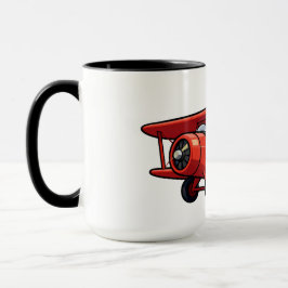 Caneca Cute Cartoon Mechanic with Red Car Illustration