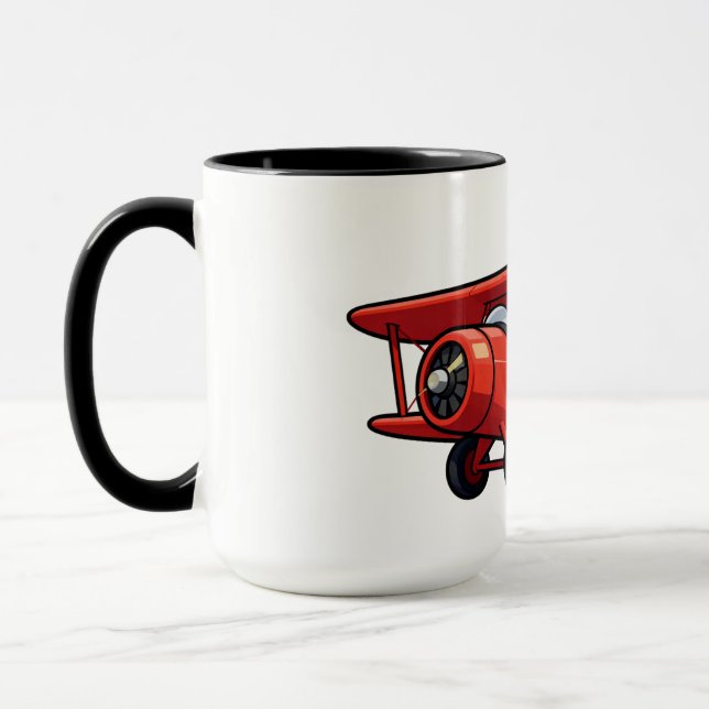 Caneca Cute Cartoon Mechanic with Red Car Illustration (Esquerda)